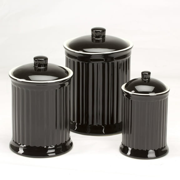 Simsbury 3 Piece Black Canister Set