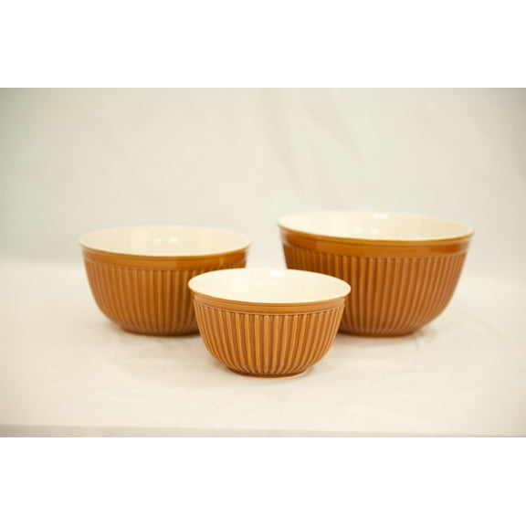 Simsbury Tan Mixing Bowls, 3 PCS Set