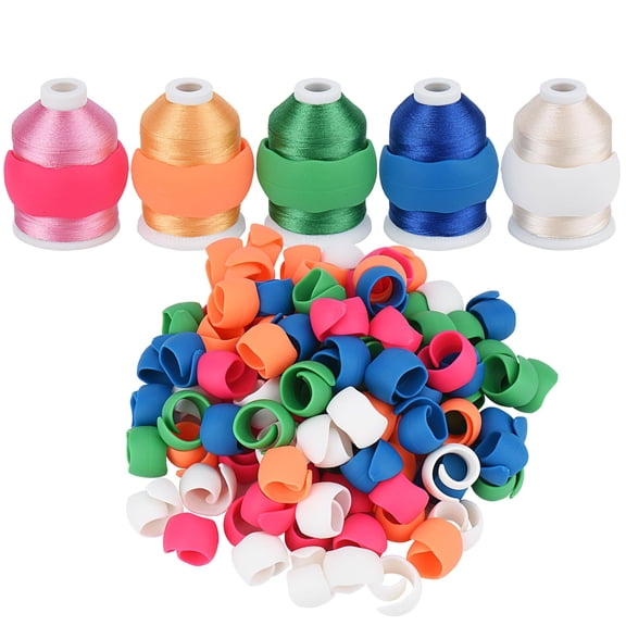 Simthread 100pcs Upgraded Thread Holder/Spool Huggers Compatible with Larger spools- Keep Thread Spool Neat&Organized for Sewing and Embroidery Machine Thread Spools C67 C67