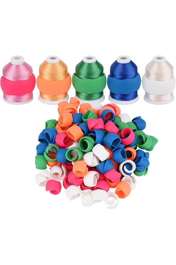 100PCS Thread Holder/Spool Huggers Compatible with Larger spools- Keep Thread Spool Neat&Organized for Sewing and Embroidery Machine Thread Spools