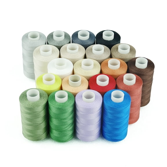 Simthread 20 Colors All Purposes Cotton Quilting Thread 50wt 3 Plies for Piecing Sewing Embroidery etc - 550 Yards Each Spool