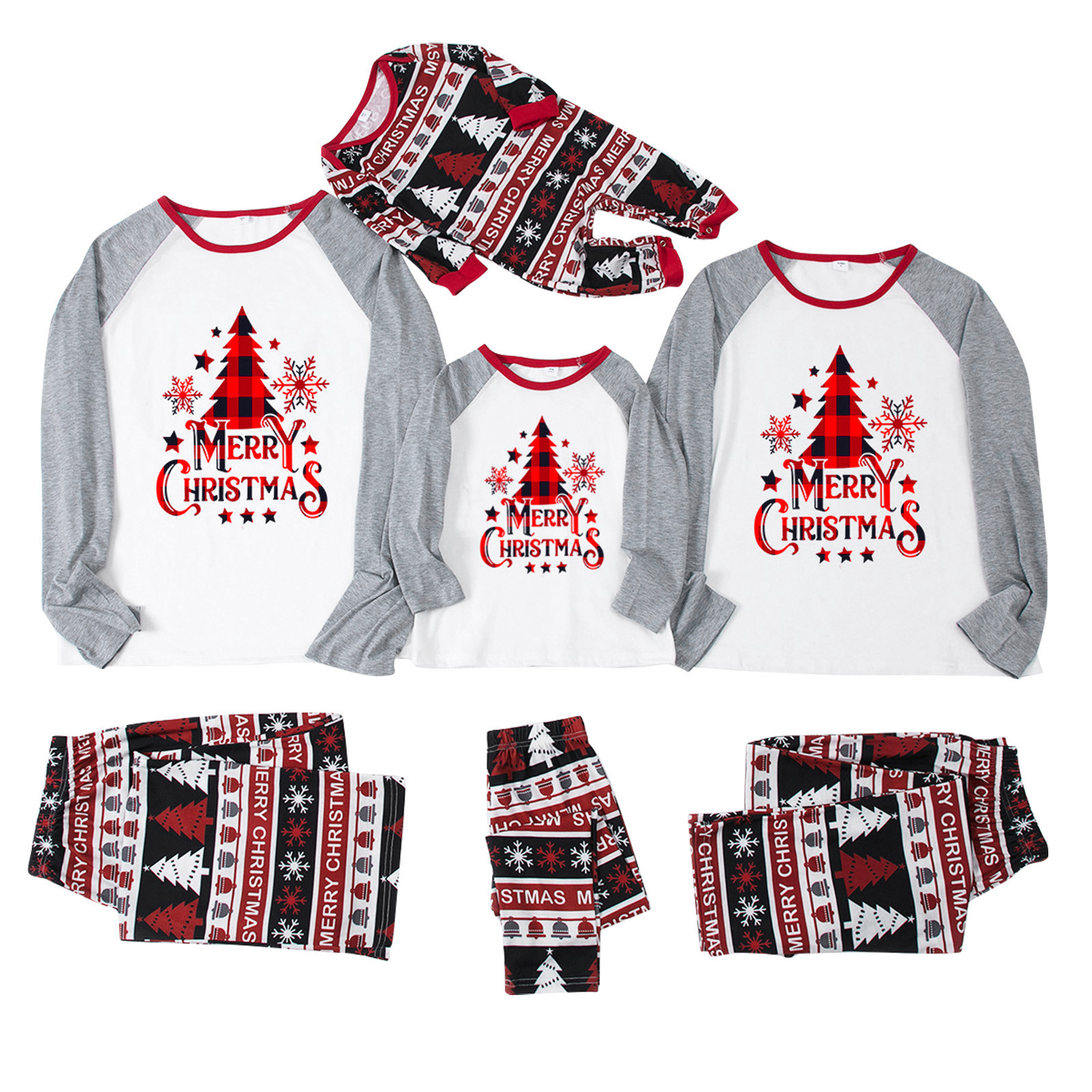 Simu Christmas Party Decorations Long Sleeve Matching Family Pajamas Family Pajamas Matching