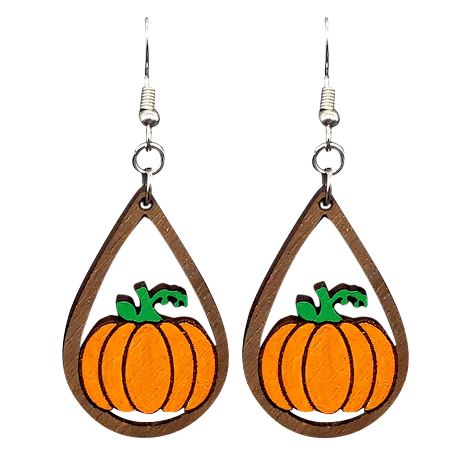 Simu Women's Autumn Earrings Thanksgiving Wooden Painted Earrings Cute ...