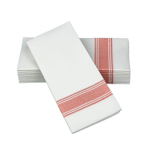 SimuLinen 19x17 Signature Dinner Napkins Red Bistro Cloth Like & Disposable Napkins Box of 60