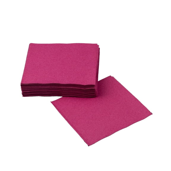 SimuLinen Cocktail and Party Napkins Beverage Napkins - Magenta - 25 Beverage Napkins