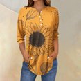 thumbnail image 1 of Simua 3/4 Sleeve Tops for Women Casual Button V Neck T Shirts Floral Printed Work Blouse Shirt for Women, 1 of 5
