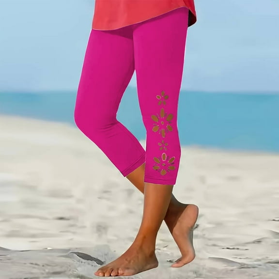Wensltd Capris Pants for Women High Waisted Summer Printed Tight Leggings