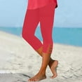 thumbnail image 1 of Wensltd Capris for Women High Waisted Solid Color Summer Slim Leggings, 1 of 6