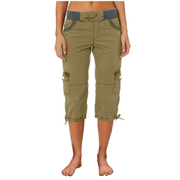 Wensltd Cargo Pants for Women Summer High Waisted Trousers with Pockets