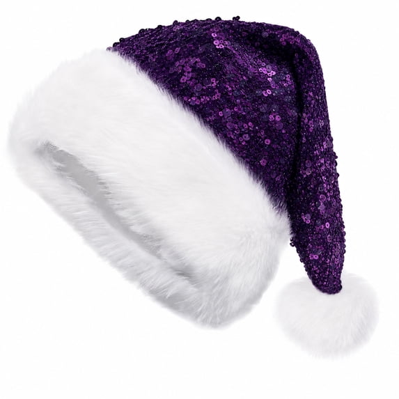 Simua Christmas Hats Festive Headwear Sequin Hats for Holiday Party