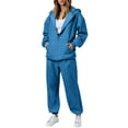 thumbnail image 1 of Simua Fall Outfits for Women Oversized Zip up Hoodie Sweatshirt Jogger Sweatpants 2 Piece Sweatsuits Lounge Sets, 1 of 9