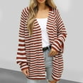 thumbnail image 1 of Simua Fashion Women Striped Cardigan Sweater Fall Outfits Cloth V Neck Knit Button Front Casual Trendy Tops, 1 of 3