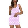 Simua Fashion Women's Outfits Set Casual Comfortable Dot Print Sleeveless Round Neck Tank Top and Shorts Two Piece Lounge Sets
