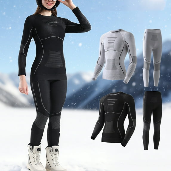 Simua Functional Wear Thermal Underwear for Woman Outdoor Ski Breathable Warm Base Layer Winter Cold Weather Set Long Johns Top Bottom