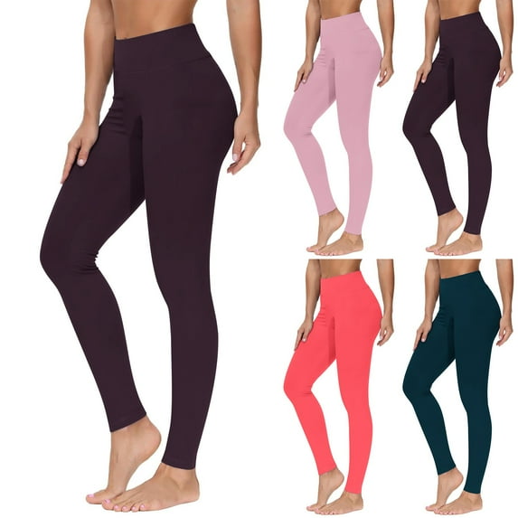Simua High Waist Base Leggings for Women Soft and Stretchy Solid Color Gym Yoga Pants Multi Color Choose
