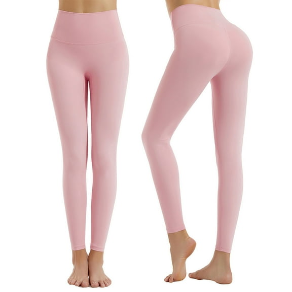 Simua High Waisted Leggings for Women Soft Opaque Slim Tummy Control Printed Pants for Running Cycling Yoga Pink,XL