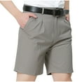 thumbnail image 1 of Simua Men's Relaxed Fit Dress Shorts | Business Casual 5-Inch Shorts with Pockets (Belt Not Included), 1 of 3