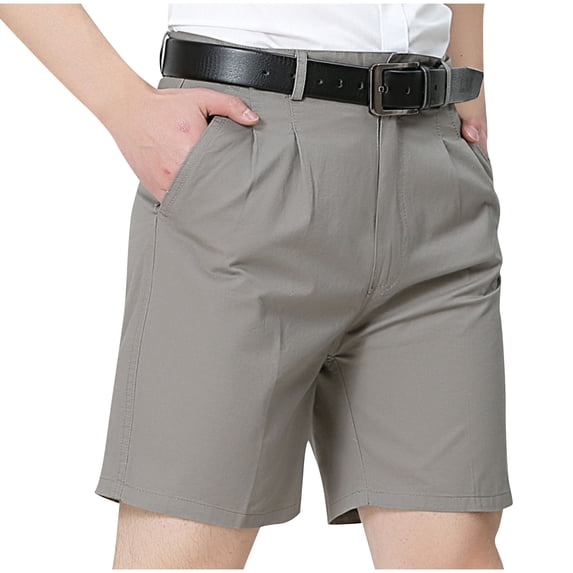Simua Men's Relaxed Fit Dress Shorts | Business Casual 5-Inch Shorts with Pockets (Belt Not Included)