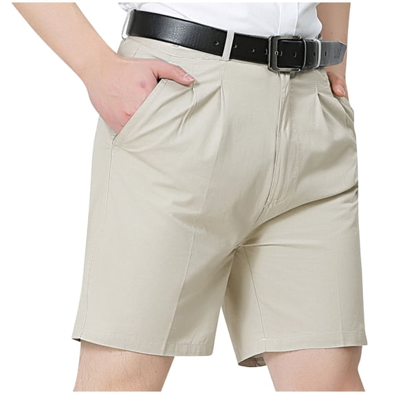 Simua Men's Relaxed Fit Dress Shorts | Business Casual 5-Inch Shorts with Pockets (Belt Not Included)