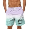 thumbnail image 1 of Simua Men's Gradient Palm Print Swim Trunks | Elastic Waist Drawstring Beach Shorts with Pockets, 1 of 3