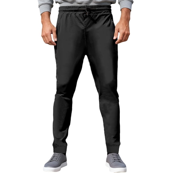 Simua Men's Casual Jogger Pants with Elastic Waist & Side Pockets - Comfort Fit Solid Color Lounge Pants for Daily Wear and Outdoor Activities