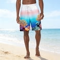 thumbnail image 1 of Simua Men's Coral Reef Print Vacation Shorts | Quick Dry Elastic Drawstring Waist Side Pockets Polyester 5-Inch Swim Trunks for Summer Beach Daily Wear, 1 of 5