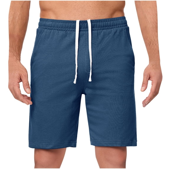 Simua Men's Elastic Waist Drawstring Casual Shorts | Lightweight Cool Silk Cotton Blend Beach Athletic Shorts For Summer