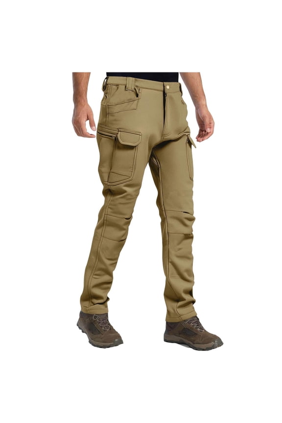 Simua Men's Fleece-Lined Winter Pants with Thermal Insulation - Warm Thick Pants for Cold Weather Protection