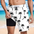 thumbnail image 1 of Simua Men's Hawaiian Tropical Print Lined Quick Dry Swim Trunks | Elastic Waist Drawstring Pockets Beach Shorts for Spring Summer, 1 of 4