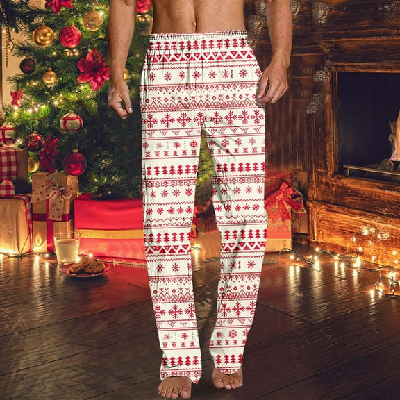 Simua Men's Holiday Print Sleep Pants - Comfortable Lounge Pajama Pants with Seasonal Designs