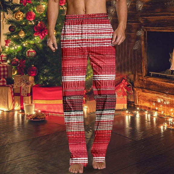 Simua Men's Holiday Print Sleep Pants - Comfortable Lounge Pajama Pants with Seasonal Designs