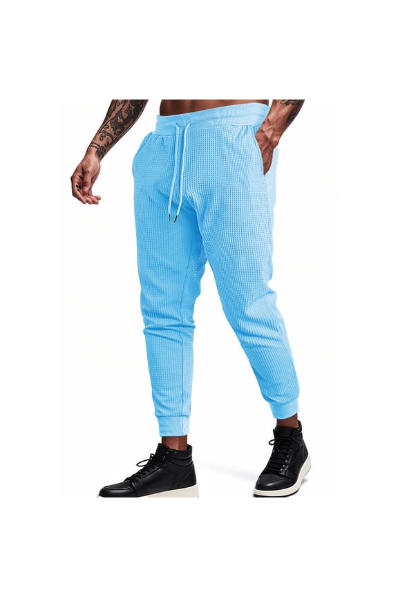 Simua Men's Mesh Panel Slim Fit Pants with Breathable Inserts - Contemporary Slim Cut with Enhanced Airflow (S-XXXL)