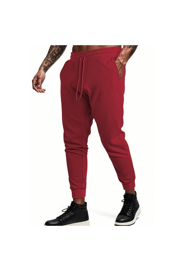 Simua Men's Mesh Panel Slim Fit Pants with Breathable Inserts - Contemporary Slim Cut with Enhanced Airflow (S-XXXL)