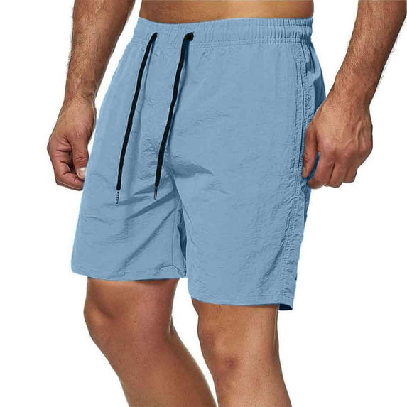 Simua Men's Quick-Dry 5-Inch Shorts | Elastic Waist Zipper Pockets Beach & Athletic Shorts