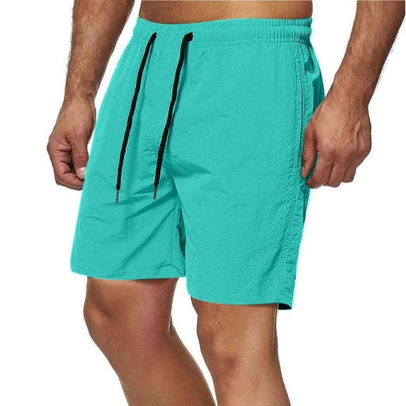 Simua Men's Quick-Dry 5-Inch Shorts | Elastic Waist Zipper Pockets Beach & Athletic Shorts
