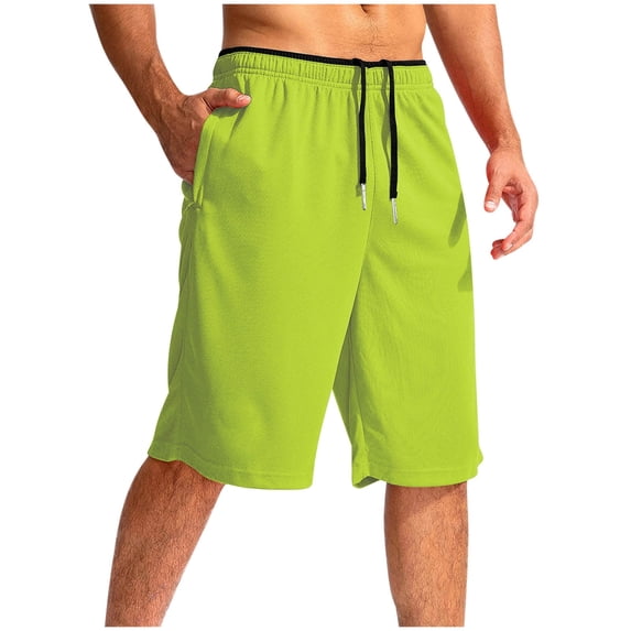 Simua Men's Mesh Athletic Shorts | Zipper Pockets Drawstring Waist Basketball & Gym Shorts