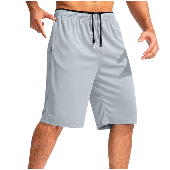 Simua Men's Mesh Athletic Shorts | Zipper Pockets Drawstring Waist Basketball & Gym Shorts