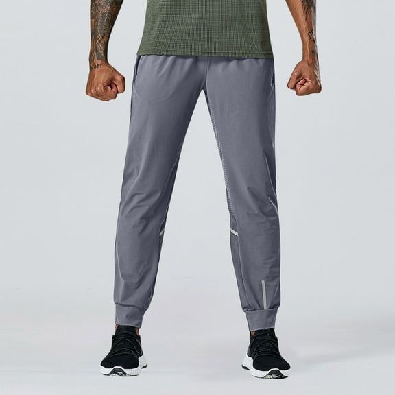 Simua Men's Performance Jogger Pants - Athletic Fit with Reflective Stripes and Moisture-Wicking Fabric