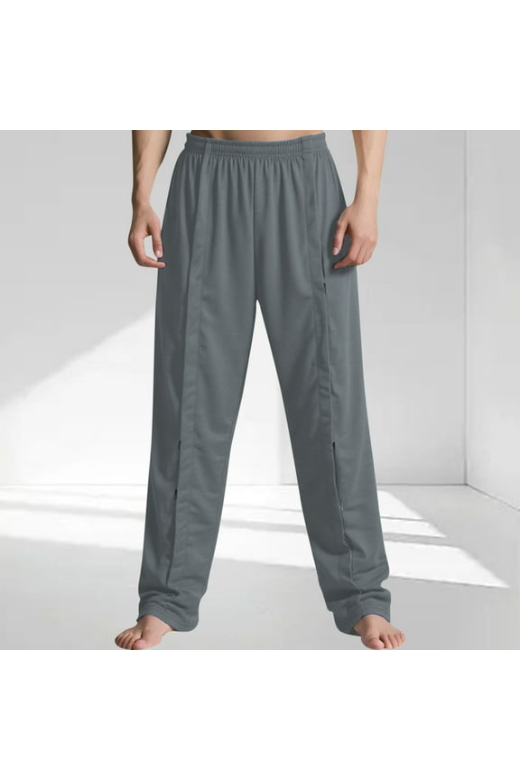 Simua Men's Quick-Dry Healthcare Pants - Easy On/Off Hook-and-Loop Closure Pants for Bedridden Patients & Post-Surgery Recovery