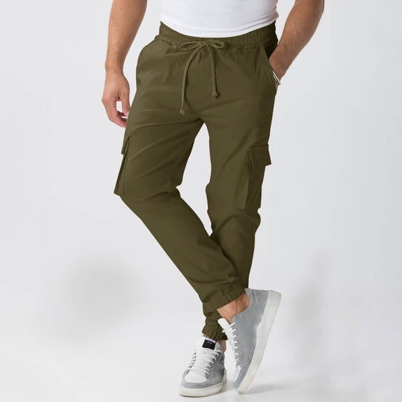 Simua Men's Slim-Fit Tactical Jogger Pants with Utility Pockets - Modern Tapered Leg Design for Active Lifestyles