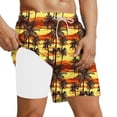 thumbnail image 1 of Simua Men's Striped Brushstroke Print Lined Quick Dry Swim Trunks | Elastic Waist Drawstring Pockets Beach Shorts for Spring Summer, 1 of 5