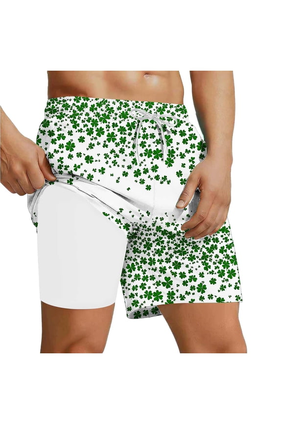 Simua Men's Striped Brushstroke Print Lined Quick Dry Swim Trunks | Elastic Waist Drawstring Pockets Beach Shorts for Spring Summer