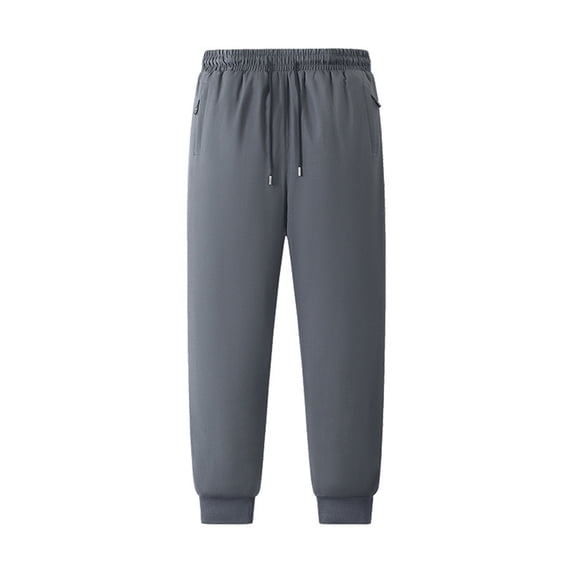 Simua Men's Thermal Fleece-Lined Winter Pants Elastic Waist Warm Work Pants - Thick Insulated Cold Weather Trousers with Knee Protection for Outdoor Activities (L-XXXXXL)