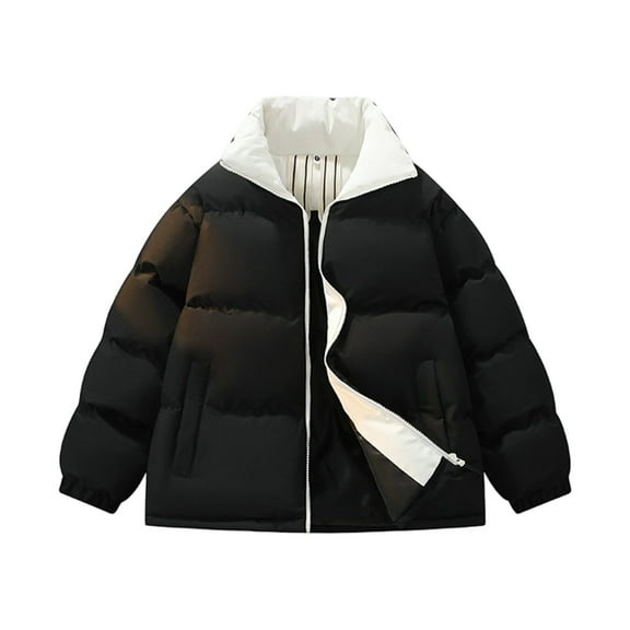 Simua Men's Thick Warm Stand Collar Jacket - Heavy Duty Thermal Zip-Up Coat with Hood for Extreme Cold Protection