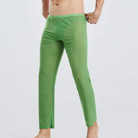 Simua Men's Yoga Fitness Semi-Transparent Cropped Pants - Breathable Workout & Casual Stretchable Athletic Trousers