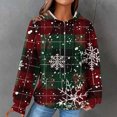 thumbnail image 1 of Simua Merry Christmas Hoodies for Women Print Tops Pullover Drawstring Hooded Sweatshirt with Pocket, 1 of 6