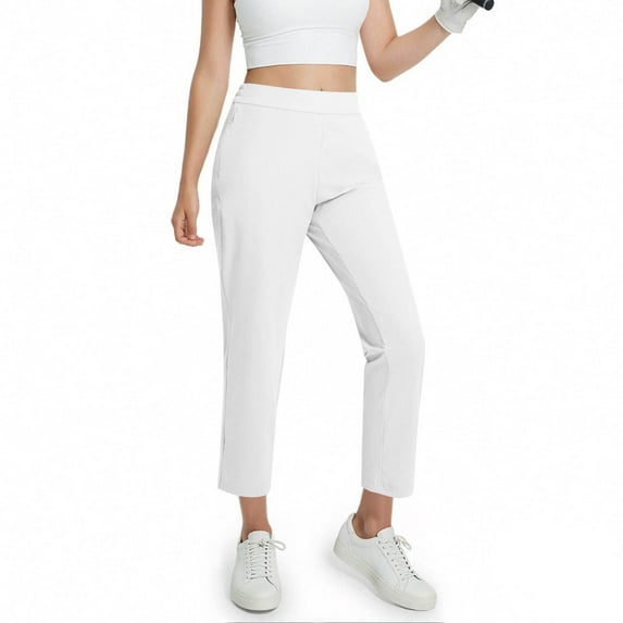 Simua Pants for Women High Waist Stretch Womens Golf Ankle Length Solid Color Trousers with Pockets