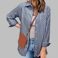 thumbnail image 1 of Simua Plaid Shirts for Women Casual Button Down Shirt Roll Up Long Sleeve Checkered Blouse Tops, 1 of 7