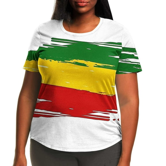 Simua Plus Size 4th of July Shirt for Women Stars Stripes T-Shirt Patriotic Summer Tunic Tops