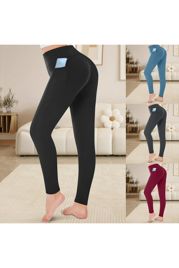 Plus Size High Waist Leggings for Women with Pockets Samless Butt Lifting Tummy Control Workout Yoga Pants